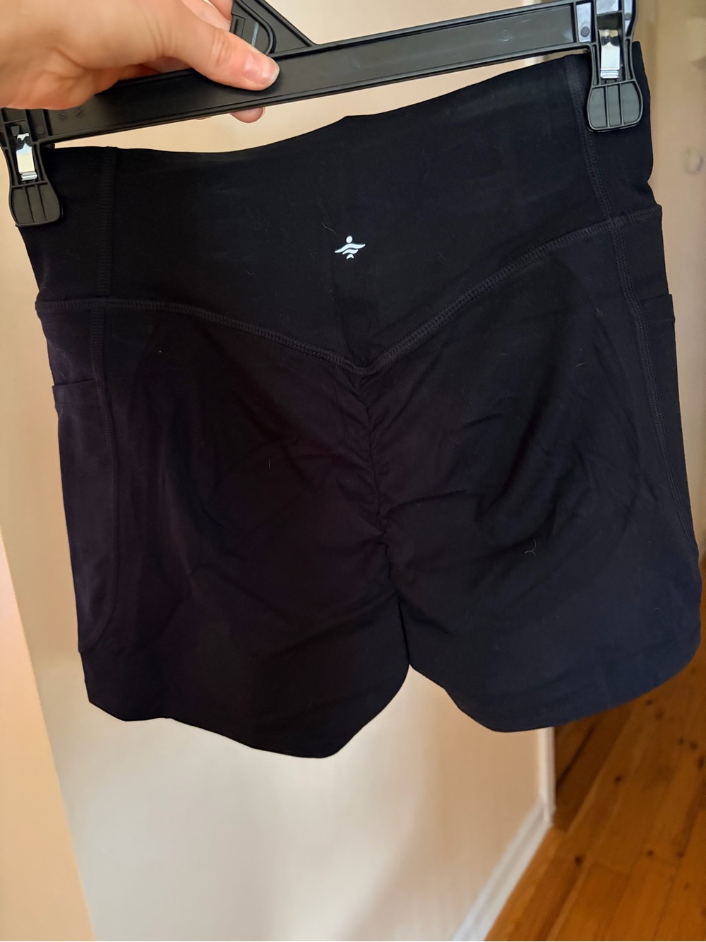 HALARA Black High-Rise Bike Shorts with butt lift and butt cinch - Picture 2 of 4